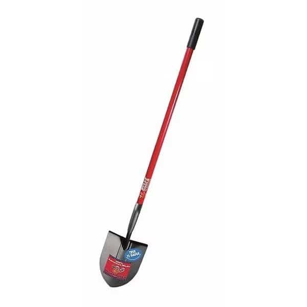 Round Point Shovel, 12 ga. Steel Blade, Fiberglass Handle