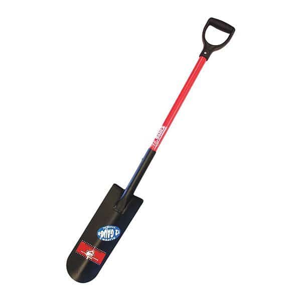 Drain Spade Shovel, 12 ga. Steel Blade, Fiberglass Handle