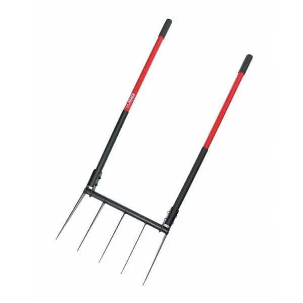 Broadfork, 10 ga. Steel, Fiberglass handle, 56 x 20 x 5.25 in., Bully Tools, Mfr#: 92627