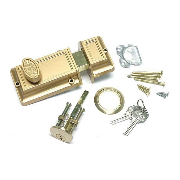 Keyed Night Dead Bolt Lock, Bronze