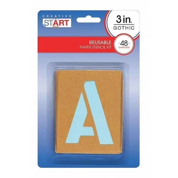 Stencil,Lttrs/Nmbrs,Gothic,3",Reusable, Mfr#: 98162, COSCO