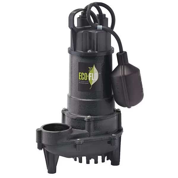Cast Iron Sump Pump, WdeAngle Swtch 3/4HP