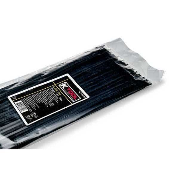 Cable Tie, 14 in L, 4 in Max Bundle Dia., Black, Nylon, 50 lb Strength, 100 PK