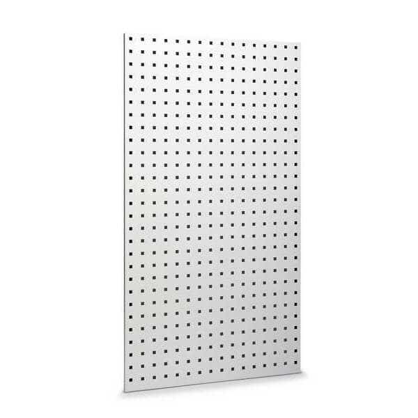 (2) 24 In. W x 42-1/2 In. H White Epoxy 18-Gauge Steel Square Hole Pegboards Mounting Hardware