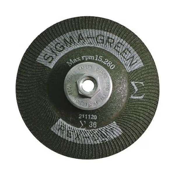 Sigma Green Grinding Wheel, 4 x 3/8-24", 36 Grit