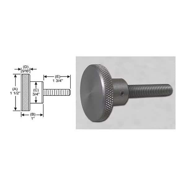 Knrl Knob Std, 5/16-18", 1.5"dia., 1.75"Std