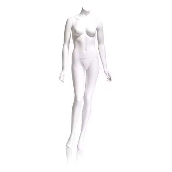 Mondo Mannequins Eve White Headless Female Mannequin, Pose 5 W/ base