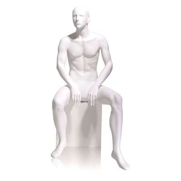 Mondo Mannequins Gene White Male Abstract Mannequin, Pose 5 W/ base, ECONOCO, Mfr# GEN-5H