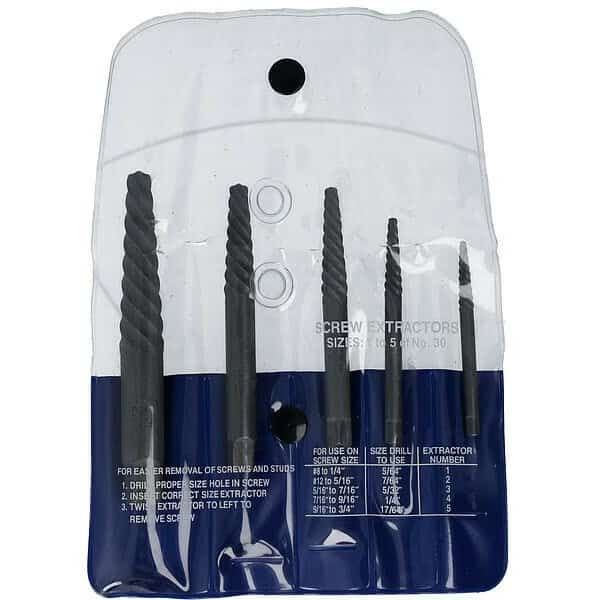 Screw Extractor 5pc Set 1829 Cle-Line No 1 - No 5
