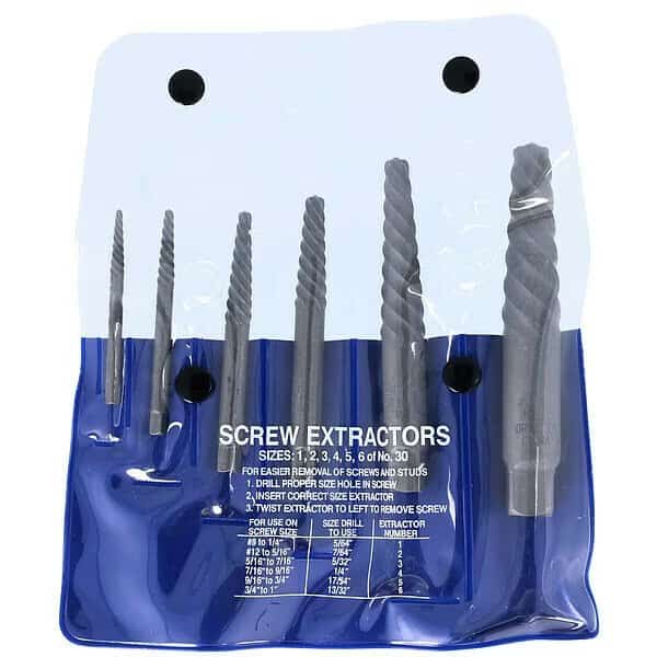 Screw Extractor 6pc Set 800 Chicago-Latrobe No 1 - No 6