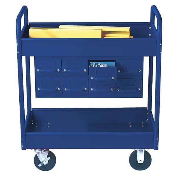 Stock Cart, 2 Shelves, 8 Drawers 500lb, 8, BL