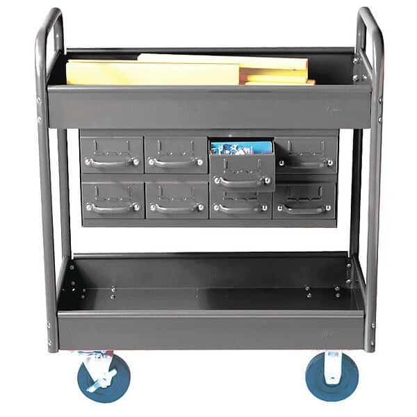 Stock Cart,2 Shelvs,8 Drawers,500lb.,8,G, Mfr#: 145-8-GY, EQUIPTO
