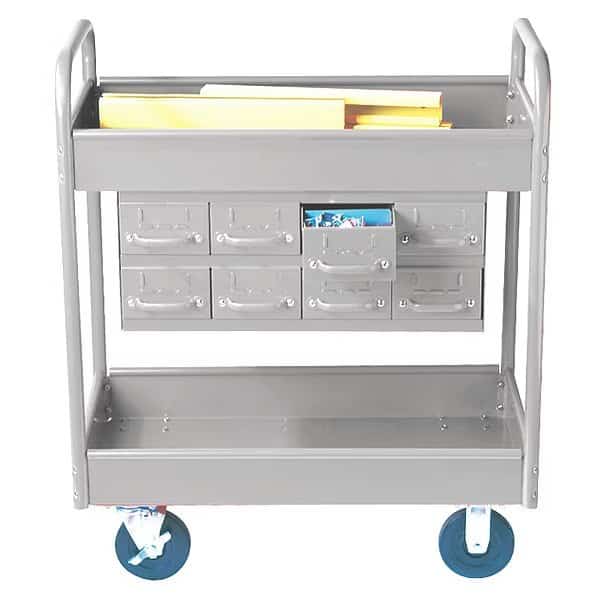 Stock Cart, 2 Shelves, 8 Drawers 500lb, 8, LG