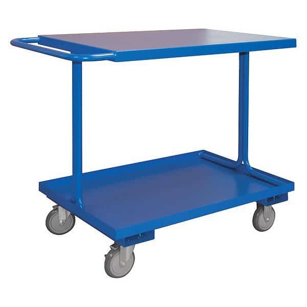 Easy Access Shelf Cart, 2 shelves 1-1/2" lips up on bottom shelf, DURHAM MFG, Mfr# EAS-2436-65T