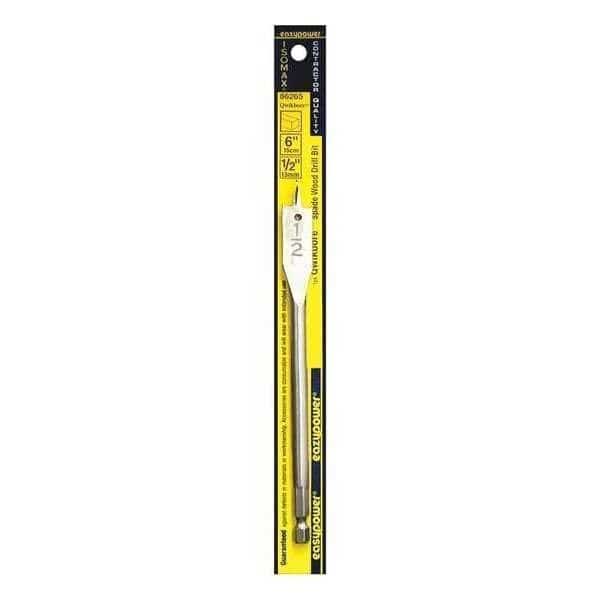 Flat Spade Wood Drill, 1/2", 6" Spade