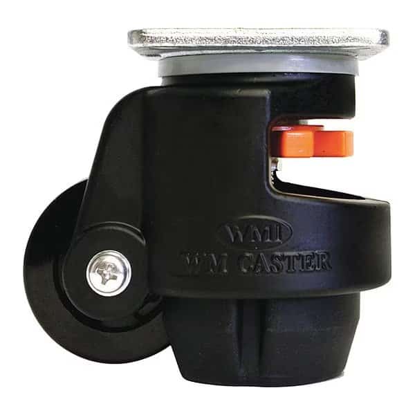 Roll/Set Leveling Caster, Load Rating 60 lbs, Plate Mounted