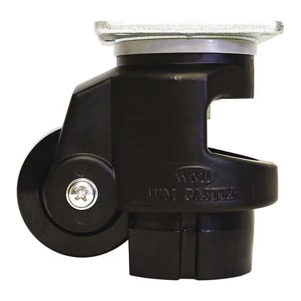 Roll/Set Leveling Caster, Load Rating 1100 lbs, Plate Mounted, WMI, Mfr# WMI-120F-BLK