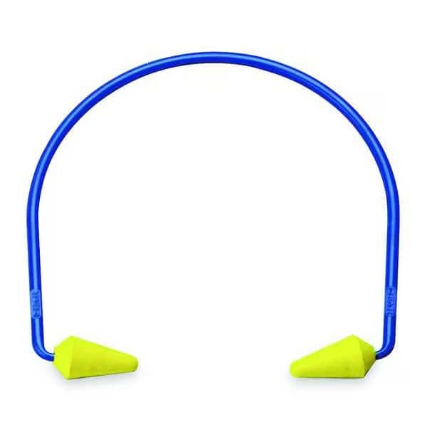 E-A-R Caboflex Reusable Banded Ear Plugs, Pod Shape, NRR 20 dB, M, Blue/Yellow, 1 Pair