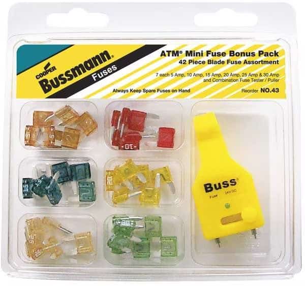 Automotive Fuse Kit, ATM Series, 42 Fuses Included, K Class, 5 to 30A, Not Rated