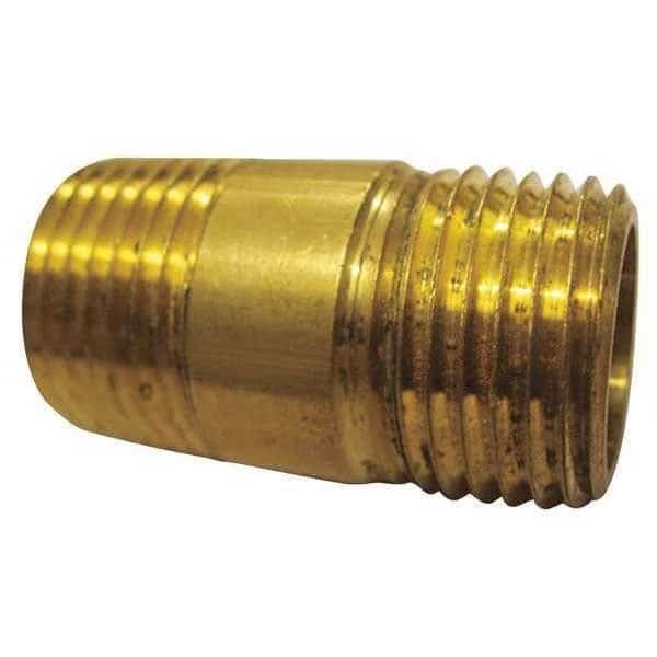 3/8" MNPT x 1-1/2" TBE Brass Long Pipe Nipple PK10