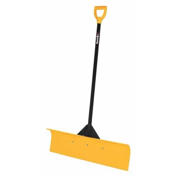 Snow Shovel, 36 in W x Plastic Blade, 46 in L Fiberglass Handle