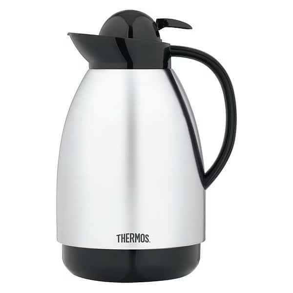 Glass Vacuum Carafe, 34 oz., White, Hot 20 Hrs, Cold 24 Hrs