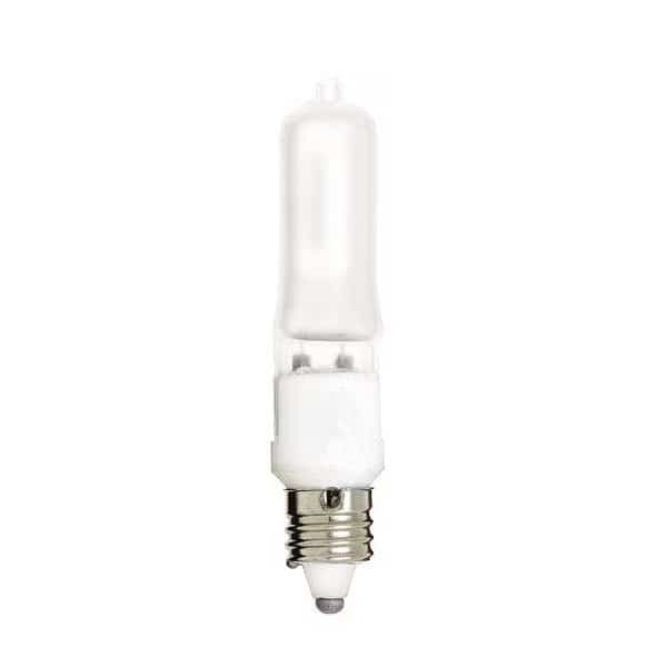 500W T4 Halogen Light Bulb - Mini Candelabra Base - Frost Finish