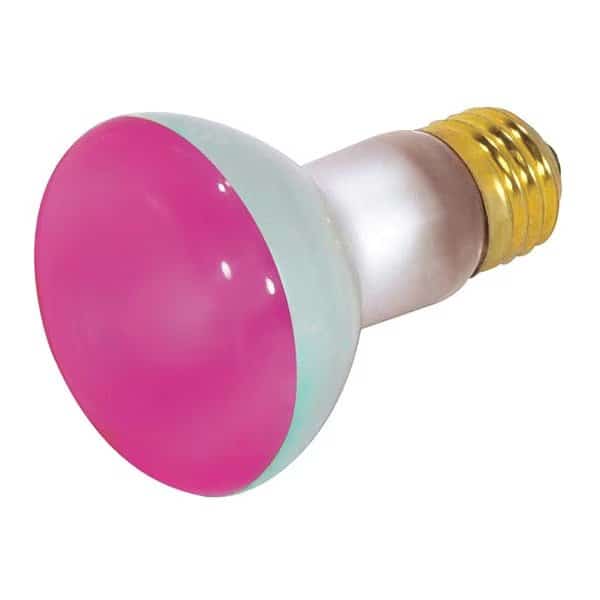 50 W R20 Incandescent - Pink - 2000 Hours - Medium Base - 130V