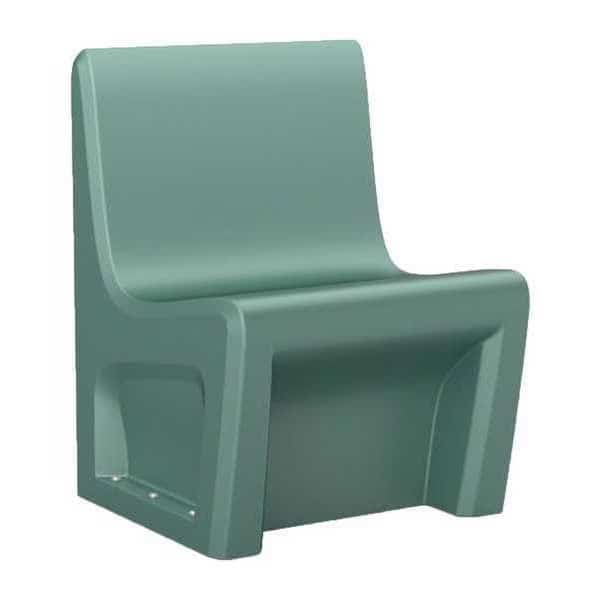 Armless Chair, Aqua Seat, 24 in W 24 in L 33 in H, Polyethylene Seat
