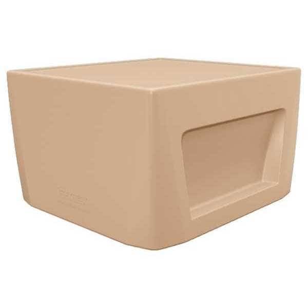 Rectangle End Table, 24 in W, 24 in L, 15 in H, Polyethylene, Sand