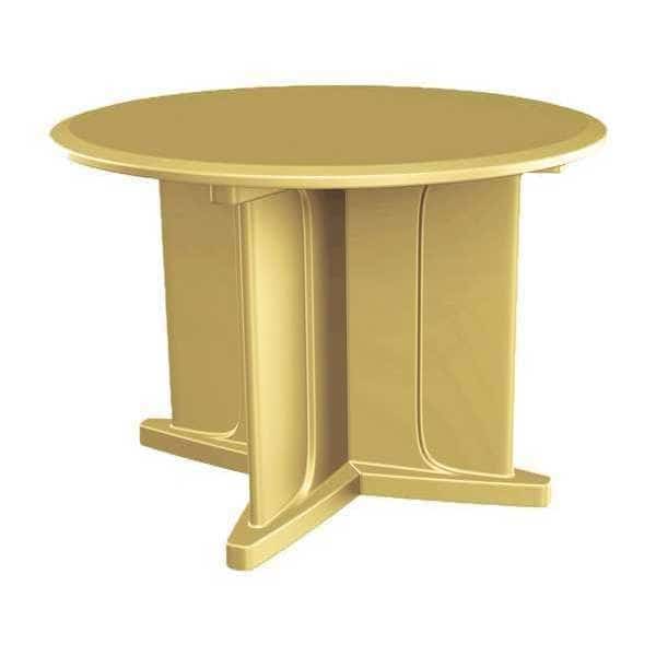 Circle Table, 42 in W, 42 in L, 29 in H, Polyethylene Top, Sand