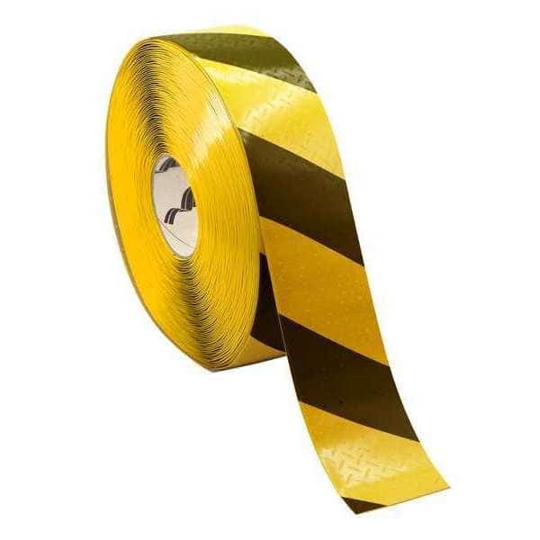 Floor marking, Black/Yellow, 3inx3in, Roll