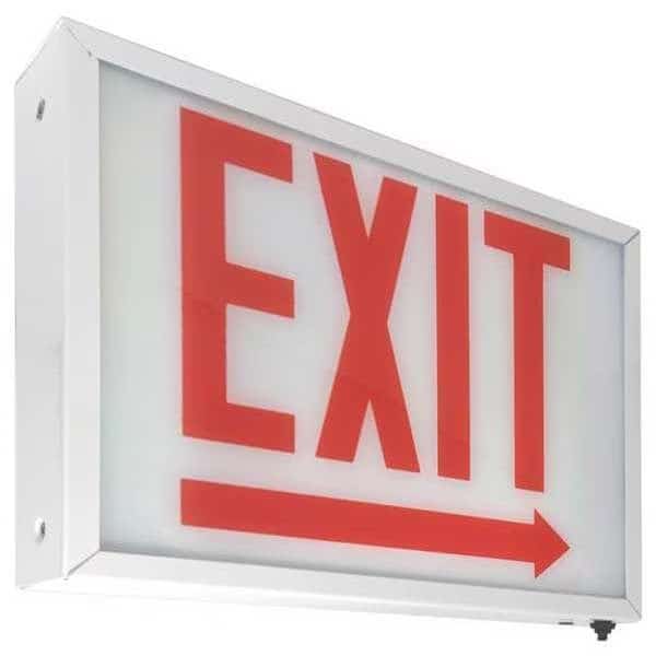 Exit Sign, LED, Red Letter Color, 1 Face, ECHL1RWW
