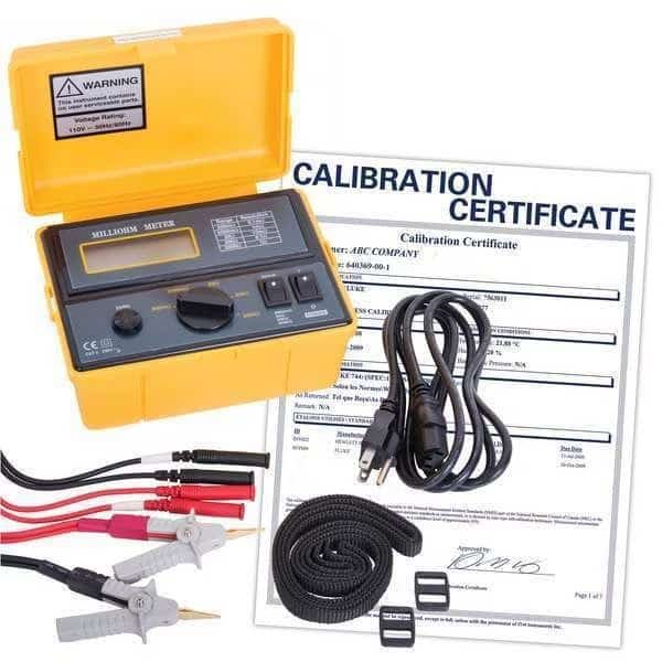 Digital Milli-Ohmmeter, 110V, Cat. II with NIST Calibration Certificate