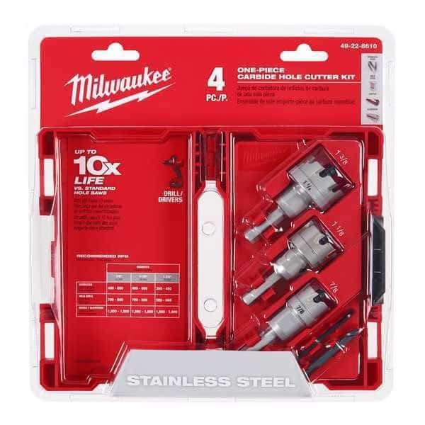 4 pc. Single-Piece Carbide Hole Cutter Set