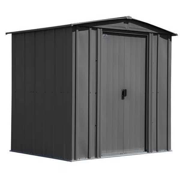6x5 Classic Steel Storage Shed, Charcoal