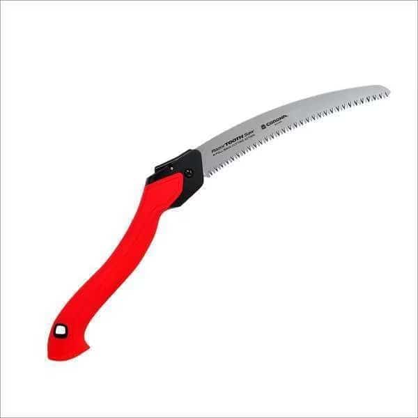 Folding Saw, Steel, 10" Blade L, Red Handle