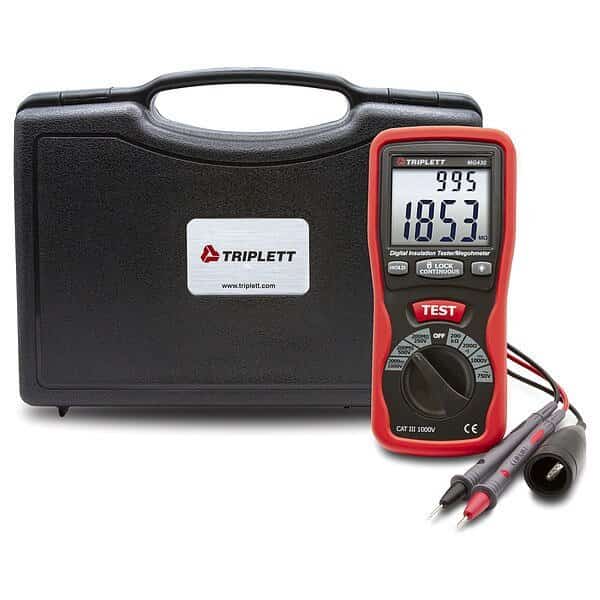 Megohmmeter, 250/500/1000V, Backlit LCD