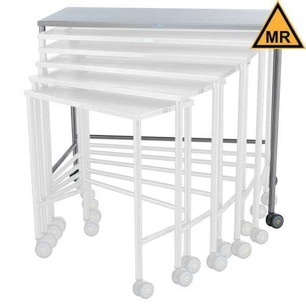 Nested Table, Stainless Steel, Stainless Steel Frame, 48 in W, Silver