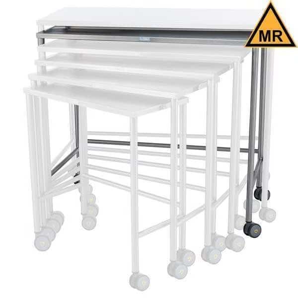 Nested Table, Stainless Steel, Stainless Steel Frame, 44 in W, Silver