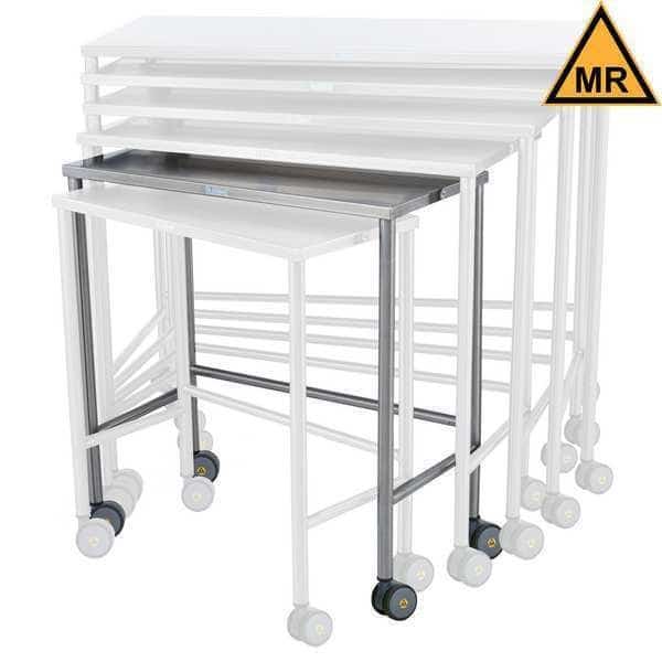 Nested Table, Stainless Steel, Stainless Steel Frame, 32 in W, Silver