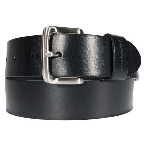 Carhartt Classic Buckle Belt, Black, Full Grain Bridle Leather, 42 in Length, 1 1/2 in Width