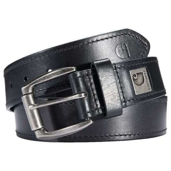 Carhartt Roller Buckle Belt, Black, Full Grain Bridle Leather, 42 in Length, 1 1/2 in Width