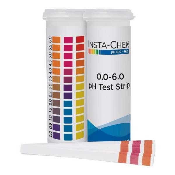 pH Test , 3 1/4 in L, 0 to 6 pH, PK600