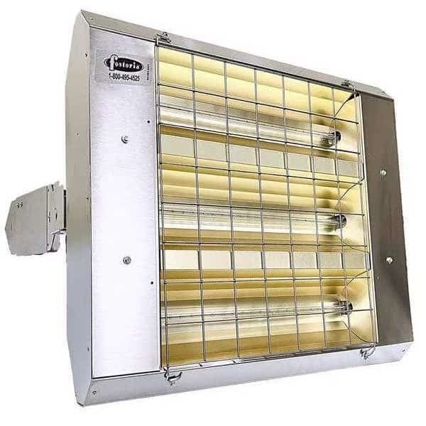 Infrared Quartz Electric Heater, 1, 3 Phase, Stainless Steel, 480V AC