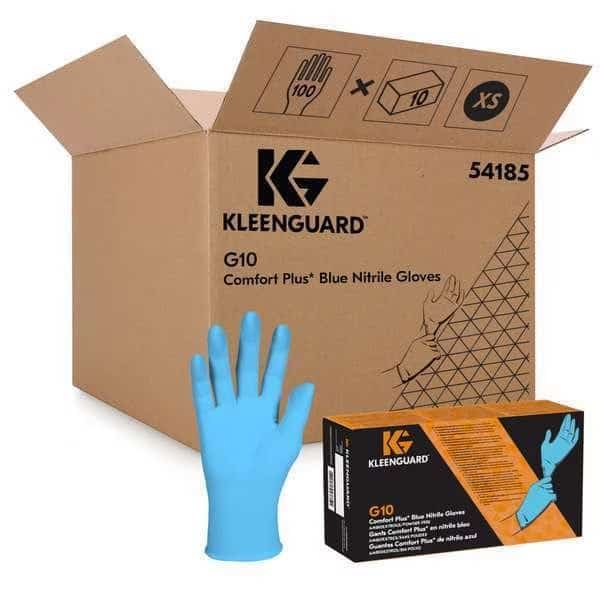 G10, Disposable Gloves, 4 mil Palm, Nitrile, Powder-Free, XS ( 6 ), 100 PK, Blue