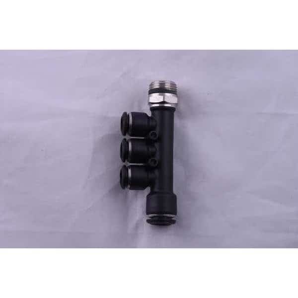 Push to Connect Fitting, Nylon, Black
