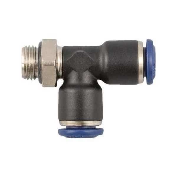 Push to Connect Fitting, Nylon, Black