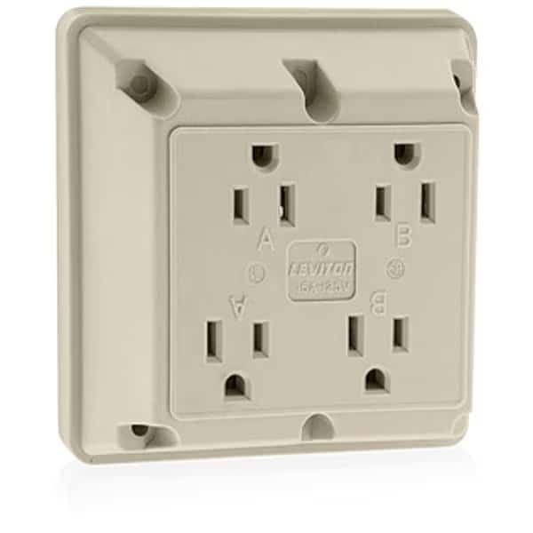 Straight Blade Receptacle, 5-20R, 20 A, 125V AC, 2 Pole, 3 Wire, Surface Mount, Single