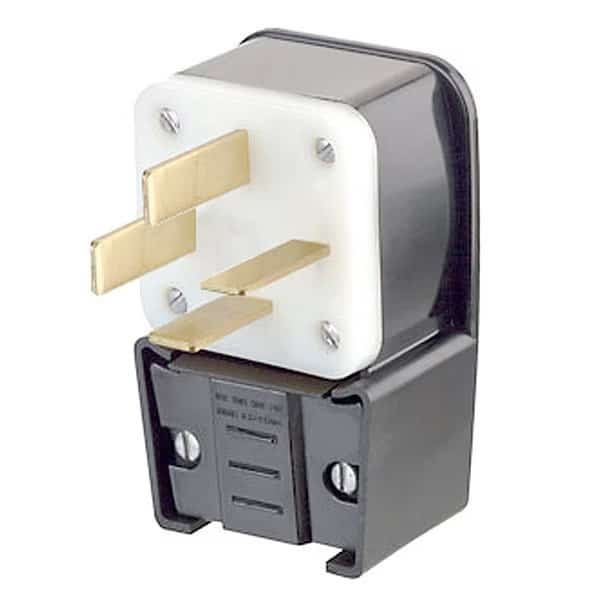 Straight Blade Plug, 18-50P, 50 A, 120/208V AC, 4 Pole, Screw Terminals, Non-Grounded
